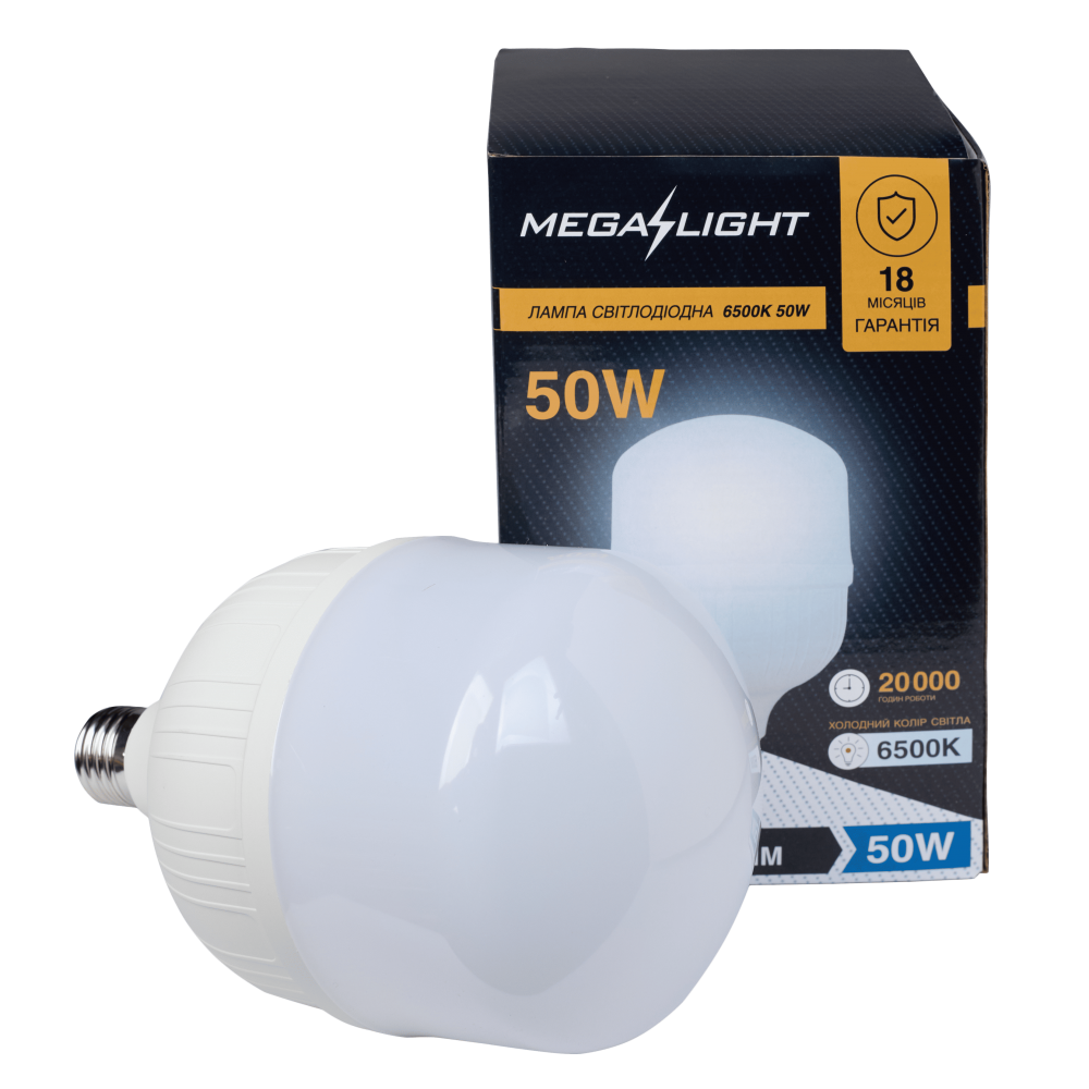 Світлодіодна лампа MEGALIGHT T120 50W 6500K E27 165-265V (T120-50/865-E27)